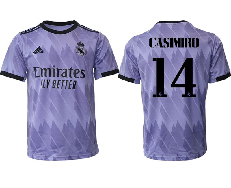 Men 2022-2023 Club Real Madrid away aaa version purple #14 Soccer Jersey->real madrid jersey->Soccer Club Jersey